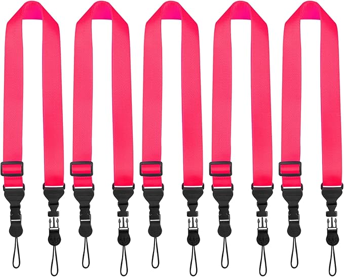 5 Pack Nylon iPad Strap, Adjustable Camera Neck Strap, Comfortable Shoulder Strap for iPad, Cellphone Tablet, Camera, Laptop, Binocular, Luggage Bag(Rose red Universal Neck Lanyard)