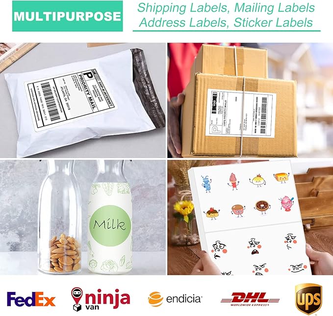 Half Sheet 8.5x5.5inch Shipping Mailing Label 4000 Counts, 2 Labels Per Sheet 8.5 x 11 for Laser & Inkjet Printer, Permanent Adhesive Label Square Corner (2000 Sheets)