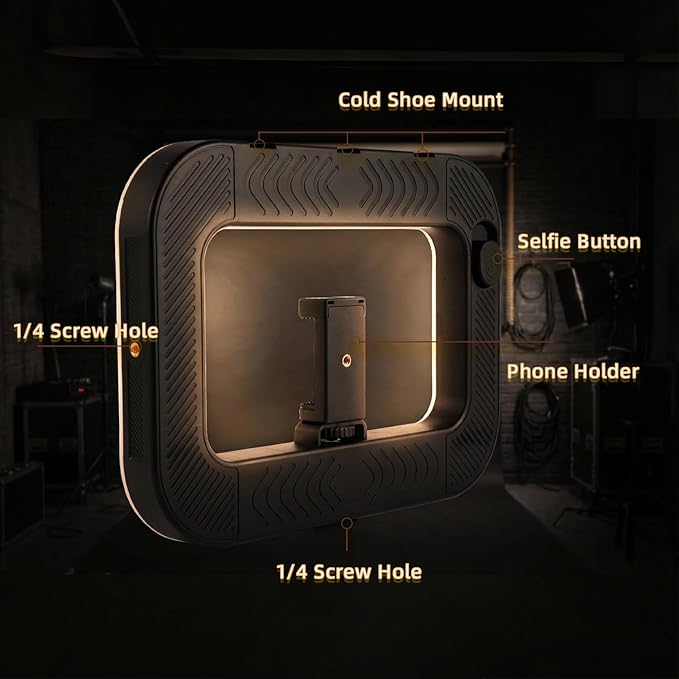 Phone Light with 47 RGB Colors,Handheld Stabilize Ring Light with 8000mAh, Ring Light for Phone Selfie Recording YouTube and TikTok Content,luz para grabar Smartphone Video Rig