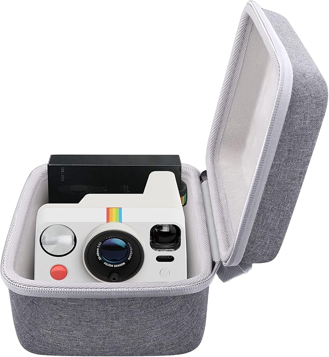 khanka Hard Carrying Case for Polaroid Now 3rd Gen I-Type,Now+ 3rd,Now 2nd,Now+ 2nd Gen,Flip,Originals Now I-Type,Originals Now+,I-2,OneStep+,OneStep 2 Instant Film Camera(Grey Case)