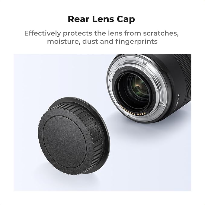 K&F Concept EF Mount Rear Lens Cap, Body Cap Cover, Hot Shoe Cover Kit, EF Lens Cap, EF Mount Back Cap, EF Cap for Canon T7 T6 T5 T8i T7i 5D IV/III/II 6D II/I 90D 80D