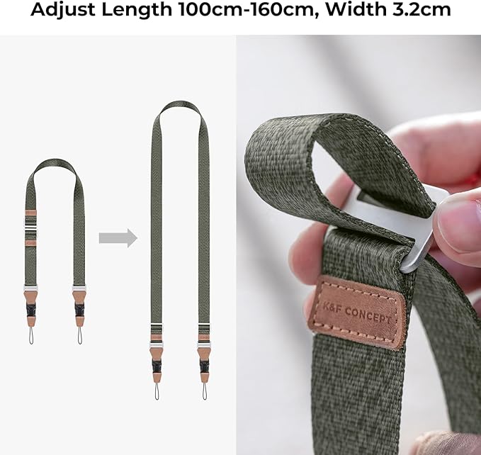 K&F CONCEPT 32mm Camera Neck Strap for Photographers Camera Strap Quick Release Clip Adjustable Sling Strap Compatible with Nikon Canon Sony Olympus DSLR Camera Deep Blue