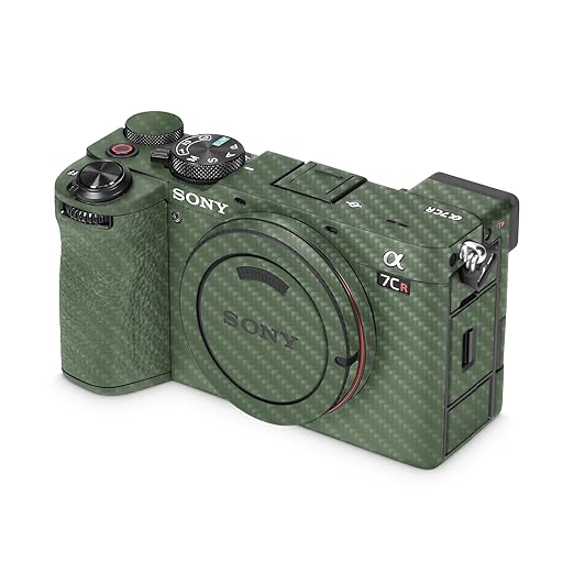 Carbon Fiber Camera Skin Compatible with Sony Alpha 7CR Camera (2023) - Solid Olive - Premium 3M Vinyl Protective Wrap Decal Cover - Easy to Apply | Crafted in The USA by MightySkins