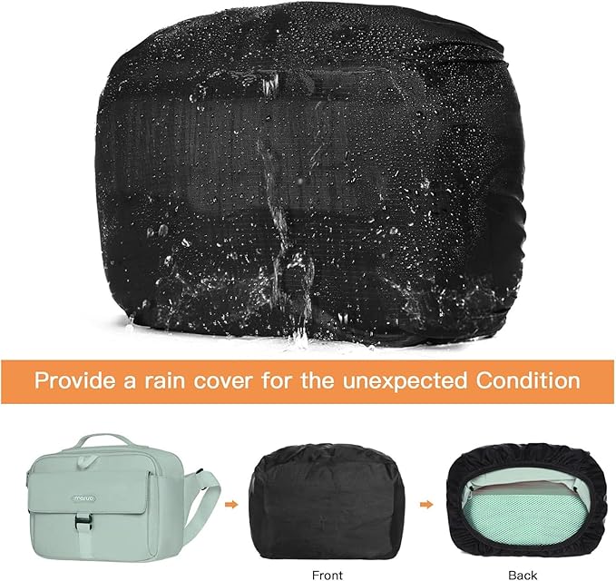 MOSISO Camera Shoulder Bag Case Crossbody Sling Purse, DSLR/SLR/Mirrorless Compact Padded Photography Handbag with Rain Cover Compatible with Canon/Nikon/Sony Cameras and Lenses, Antique Green