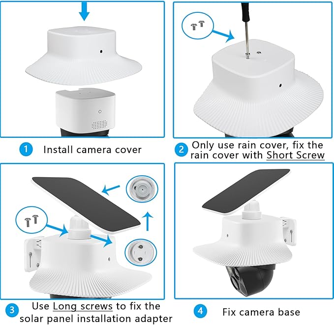 UV Rain Cover Compatible with Eufy SoloCam S340, Outdoor Solar Camera Cover, Weatherproof Camera Protector, Anti Glare, 1Pack (No Cam)