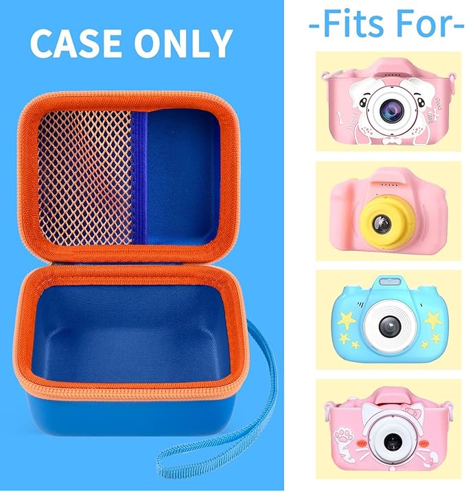 ANKHOH Kids Camera Case for Seckton for Desuccus for PROGRACE for GKTZ for Dylanto for Rindol for One'sMore for HANGRUI Digital Camera Storage Box Holder for Cable Accessory-Bag Only(Deep Blue)
