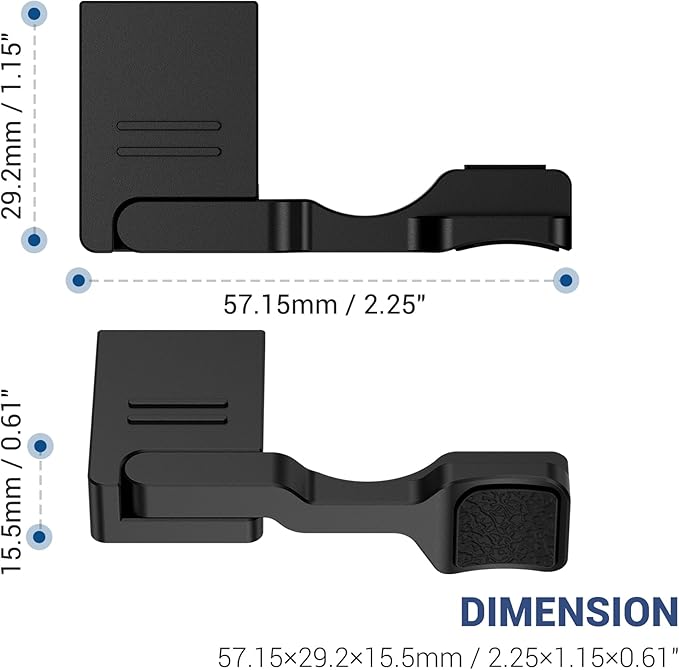 JJC TG-2 Metal Thumb Grip for Sony RX1R III RX1RIII RX1R3 Digital Camera, Foldable Hot Shoe Thumb Rest Support Grip Accessories for Stable and Safe Hand Hold, Not Affect The Use of Camera Buttons