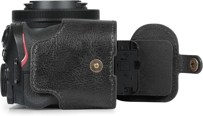 MegaGear Ever Ready Genuine Leather Camera Case Compatible with Nikon Z30 (16-50mm)(Black)