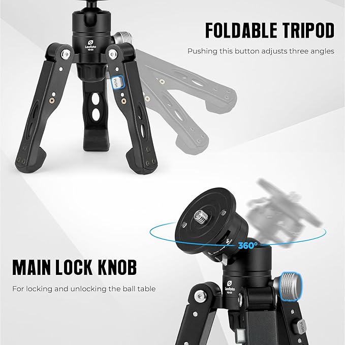 Leofoto Travel Camera Monopod with Ball Head Tripod Feet, Lightweight Carbon Fiber Monopod for DSLR Camera, Quick Release, Weight 2.7lbs, Max Load 13lbs