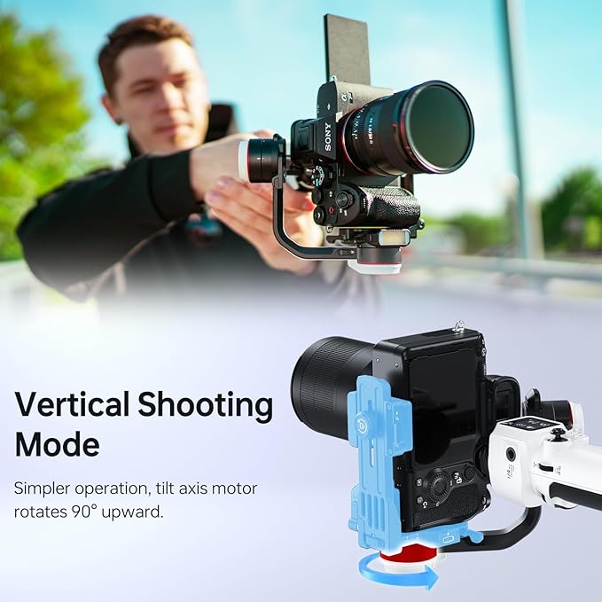 ZHIYUN Crane M3S [Official], 3 Axis Lightweight Camera Gimbal Stabilizer for Mirrorless, Smartphone, GoPro Action Camera, Built-in Fill Light, Bluetooth Control, 1.22" Color Screen, PD Fast Charge