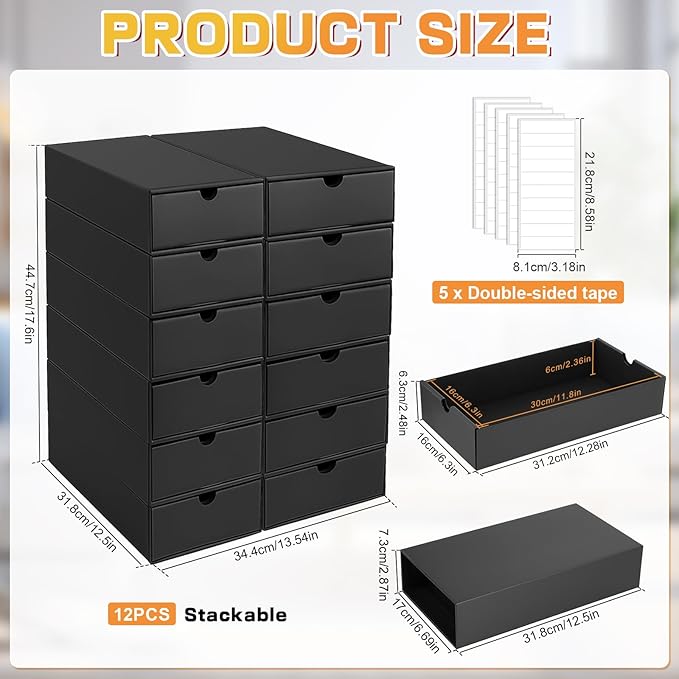 AOBOPLE 12 Pack Photo Storage Box,6" x 11.8" x 2.36" Multipurpose Storage Box to Store Photos,Index Cards,Postcards,Greeting Cards,6" x 6" Paper,Trading Cards,Keepsakes,Craft supplies,Documents