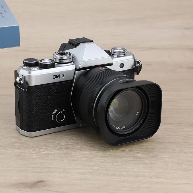 Haoge LH-P2514 Square Metal Lens Hood for Panasonic Leica DG SUMMILUX 25mm f/1.4 ASPH Lens dg25 25MM F1.4 Bayonet-Mount Lens Shades H-X025