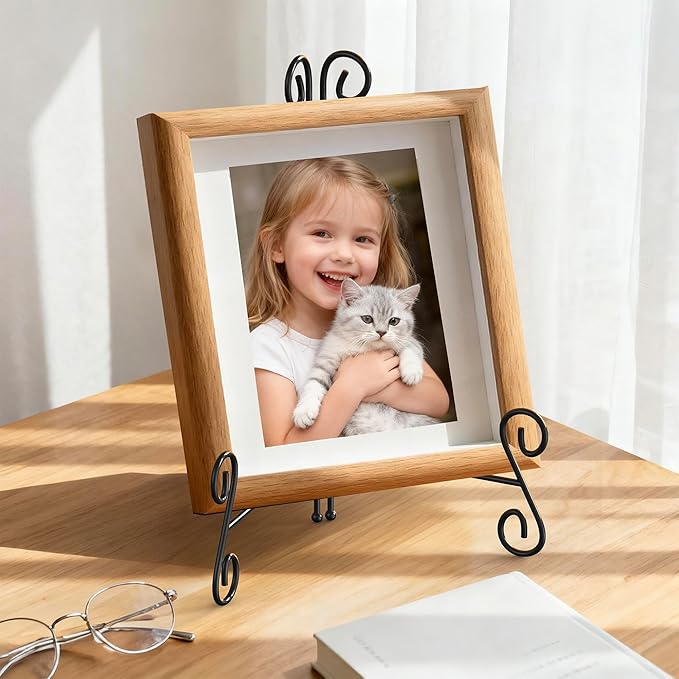 Plate Stand, 6 Inch Metal Plate Stands for Display 1 Pack, Black Iron Easel Stand Decorative Plate Holder for Picture Frame Photo Collectibles Book