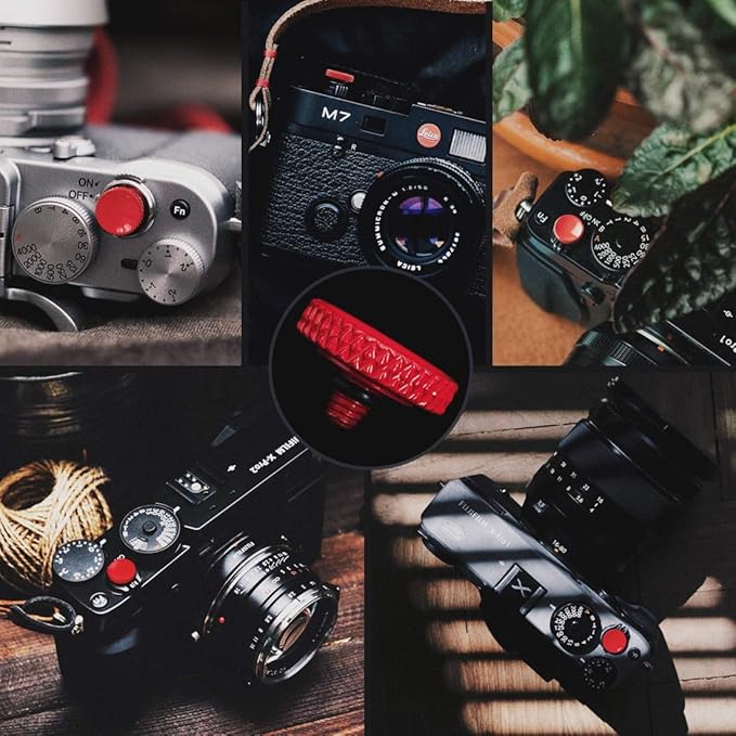Fuji Shutter Release Button Accessories: Fujifilm Camera Soft Shutter Button - Red Shutter Button for Canon Nikon Leica Film X100V X100F Xt5 Xt4 Xt3 Xt2 Xt30 Xt20 Xt10 Xpro3 Xpro2 Xpro1