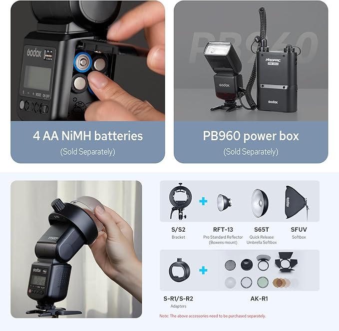 Godox TT520III TT520 III Camera Flash, Universal Hot Shoe Flash, GN33 Manual Flash with RT-16 Wireless Transmitter, Compatible for Canon Nikon Sony Pentax Olympus Fuji Panasonic Camera with Hot Shoe
