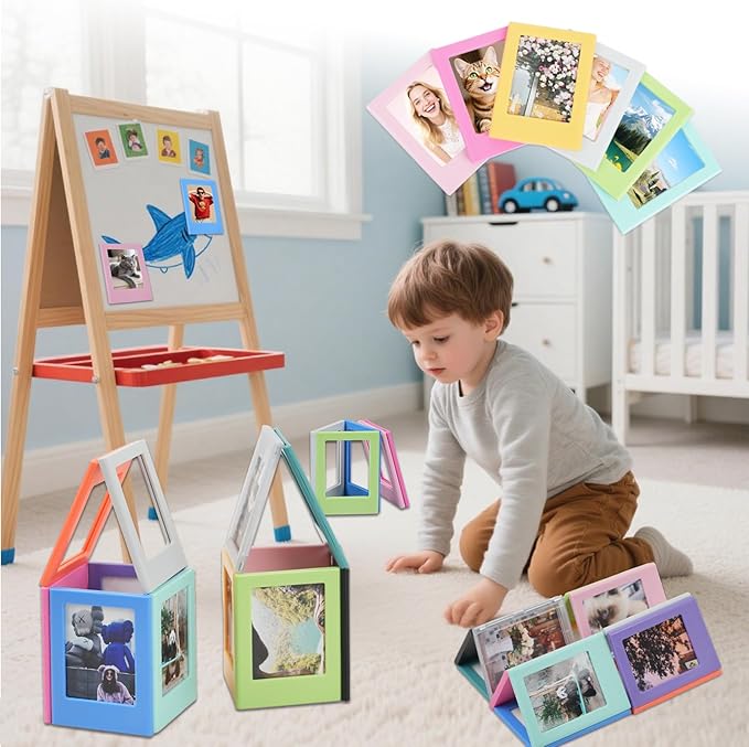 12Pack Magnetic Picture Frame, Mini Picture Magnets 2.5x3.5 inches Picture Frame for Refrigerator, Small Size Magnetic Photo Frames, Magnetic Photo Frames for Refrigerator, School, Office(Photo Size-3.3 x2.1 inches)