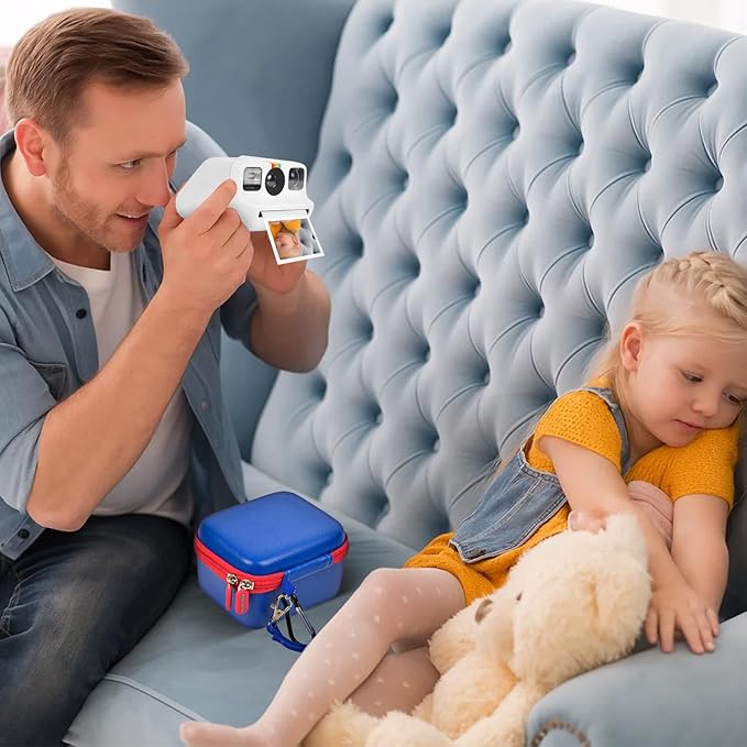 ANKHOH Digital Camera Case for Polaroid Go Generation 2 Gen 2/9035/9071/9070 Instant Mini Camera, Instax Film Cameras Storage with Mesh Pocket for Photo, Stickers (Box Only) (Blue)