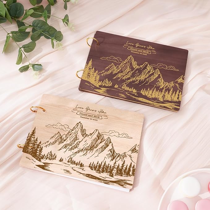 Personalized Travel Photo Album, Custom Wedding Photo Album with Name and Date, Wedding Scrapbook Couples Scrapbook Memorial Guest Book Keepsake Travel Gifts