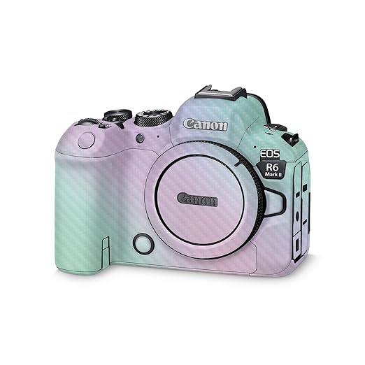 Carbon Fiber Camera Skin Compatible with Canon EOS R6 Mark II Camera (2022) - Cotton Candy - Premium 3M Vinyl Protective Wrap Decal Cover - Easy to Apply | Crafted in The USA by MightySkins