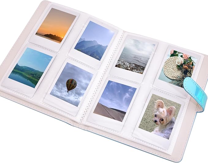 Sunmns Accessories Bundle Kit Compatible with Fujifilm Instax Mini 12 11 9 8 90 70 Instant Camera, Include Album, Film Stickers, Photo Frames, Hanging Frame, Strap (Bright Blue)
