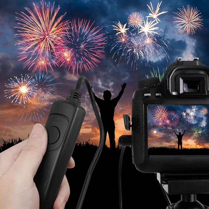 3.3ft Shutter Release Remote Control with 11.4ft Extension Cable 2.5mm, AFUNTA RS-60E3 Wired Remote Control Switch Cord Replacement Compatible 70D 100D 1200D Digital Camera DSLR