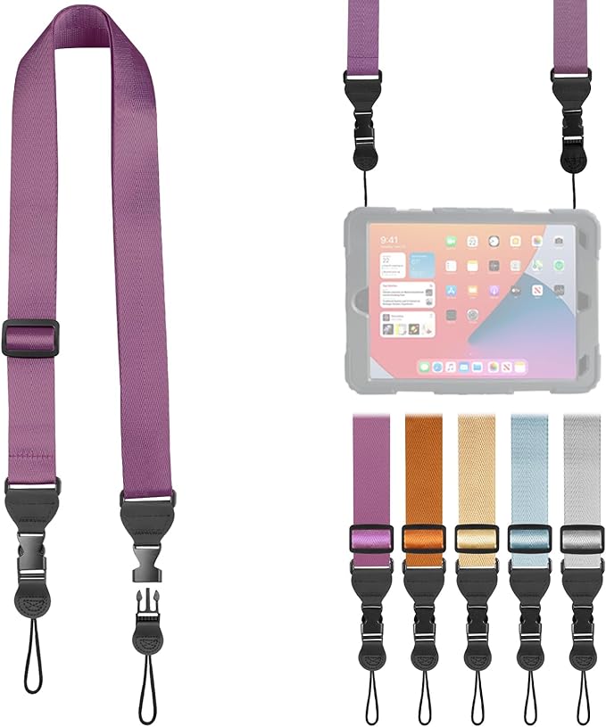 Adjustable Shoulder Strap, Nylon Camera Strap, Comfortable Neck Strap for iPad, Cellphone Tablet, Camera, Laptop, Binocular, Luggage Bag (Dark Purple Universal Lanyard)