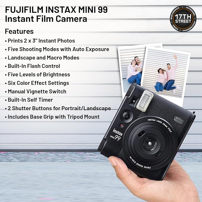 Fujifilm Instax Mini 99 Instant Film Camera with Instax Mini 99 Camera Case, Photo Album (108 Count) 2 Pack of Instant Film 40 Sheets Total Essential Bundle Set