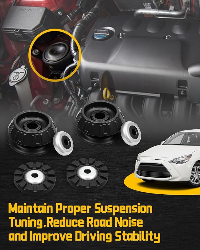Front Strut Shock Mount Set with Bearing Fit For Scion xD 1.8L 2008-2014, Fit For Toyota Yaris 1.5L 2006-2017, Fit For Toyota Prius C 1.5L 2012-2019 Replace 48609-52100 48609 52100 4860952100, 2Pcs