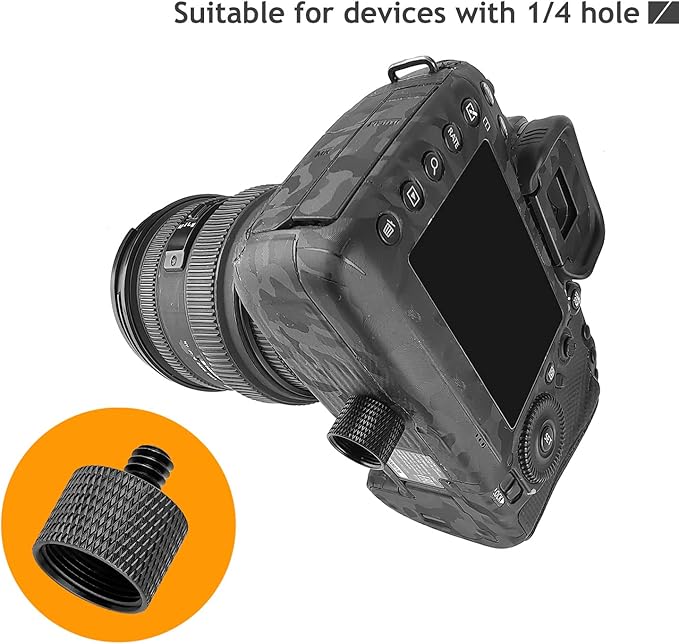 5/8 to 1/4 Adapter, Mic Thread Adapter 5/8" Female to 1/4" Male for Mic Stand, Camera Monitor, Tripod, Microphone Holder 2 Pack