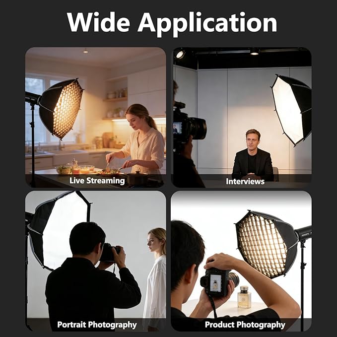 35.4"/90cm Bowens Mount Softbox - Professional Photography Soft Box with Honeycomb Grid, Light Diffusers, Carrying Bag for 120D 600D 300X RC 120D/120B RC 220B MS60B MS60C MS150B S101-300W/400W Pro