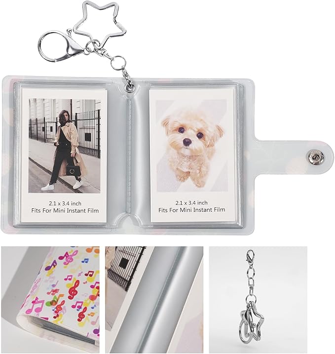 Mini Polaroid Instax Photo Album Book Holds 32 Photos for 2x3 Fujifilm Instax Mini 12 11 9 40 99 90 8 7 Evo LiPlay Instant Camera, Polaroid Snap PIC-300 Z2300 Instant Camera. (Musical Notes, 1 Pack)