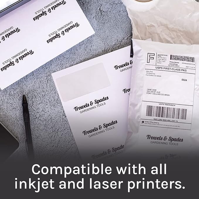 Premium Label Supply White Sticker Address Labels – 2" x 4" – Laser/Inkjet Compatible – (10 per Sheet), 2000 Sheets – 20,000 Total Adhesive Labels