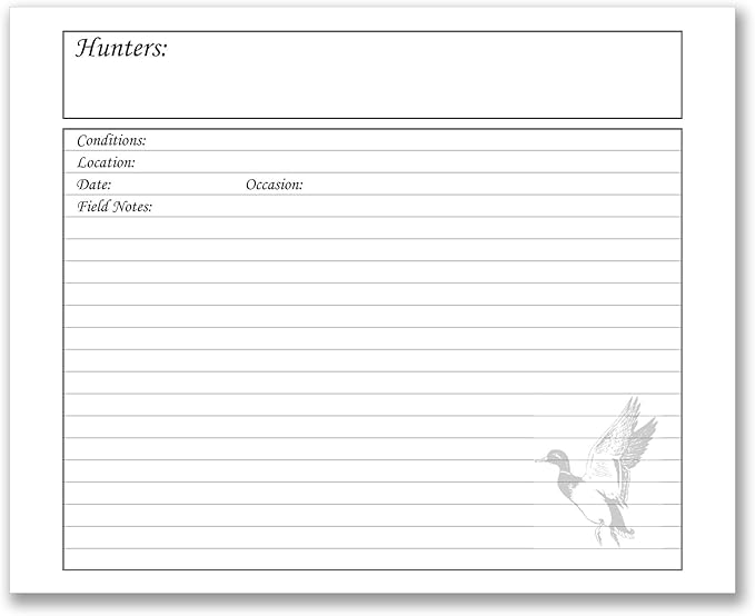 BookFactory Hunting Journal Hunter's Log Book Notebook - 96 Pages, Brown Bonded Leather Cover, Section Sewn Hardbound, 8 7/8'' x 7'' (Made in USA)