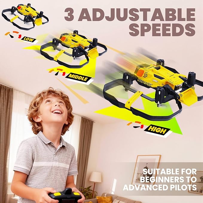 SKYBREAKER Toy Drones for Kids,Mini Small Indoor Micro Tiny Drones for Age 8-12 10-15 12-14 with LED Lights, 3 Speeds,Shipping Small Parts, RC Quadcopter Gifts for Boys and Beginners