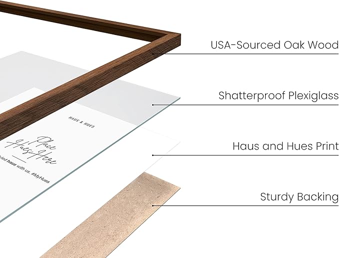HAUS AND HUES Walnut Wood 20x30 Picture Frames - Set of 6, Gallery Wall Poster Frames (Walnut Frames)