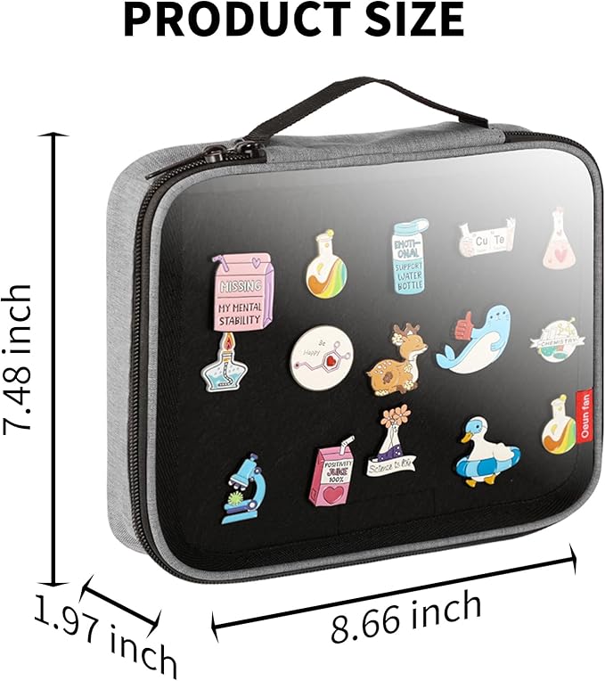 Enamel Pin Display Book, Small Collections Or Travel Pin Trading Book, Pin Collector Display Bag,6-Page Pin Display Board,Pin Display Case (Silver Grey)
