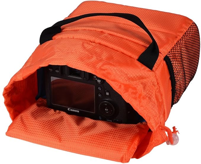 Padded DSLR/SLR Camera Bag, Portable Insert Partition Camera Handbag Shockproof Protective Case Carrying Pouch Bag for DSLR Camera/Lens(Orange)