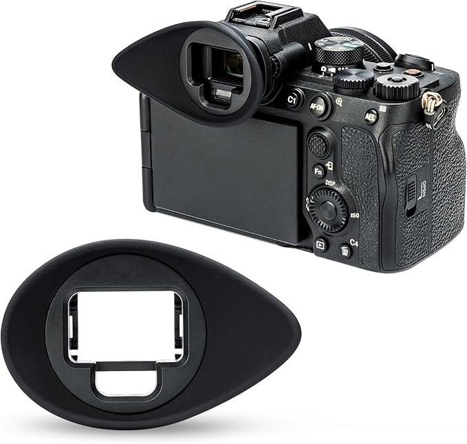 [Large Version] A7IV A7RV A9III A7SIII A1 Eyecup Eyepiece, Camera Viewfinder Eyeshade for Sony Alpha A7M4 A7R5 A9M3 A7S3 A1, 360 Rotating Extension Oval Design, Replace Sony FDA-EP19 Eye Cup