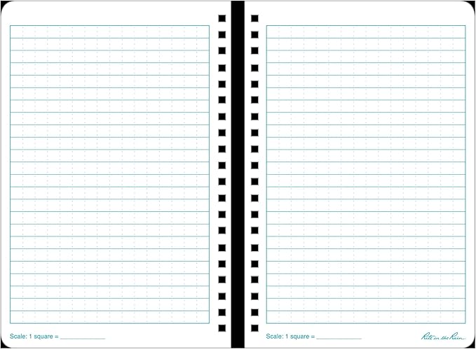 Rite in the Rain Weatherproof Side Spiral Notebook, 4.625" x 7", Yellow Cover, Universal Pattern (No. 373)