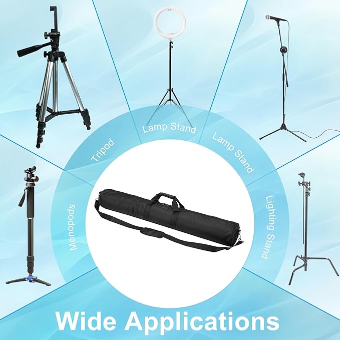 PATIKIL Tripod Carrying Case, 35.4" x 5.1" Heavy Duty Nylon Padded Tripod Bag with Adjustable Shoulder Straps and Handles for Light Stands Umbrellas Tripods Mic Speaker Stand, Black