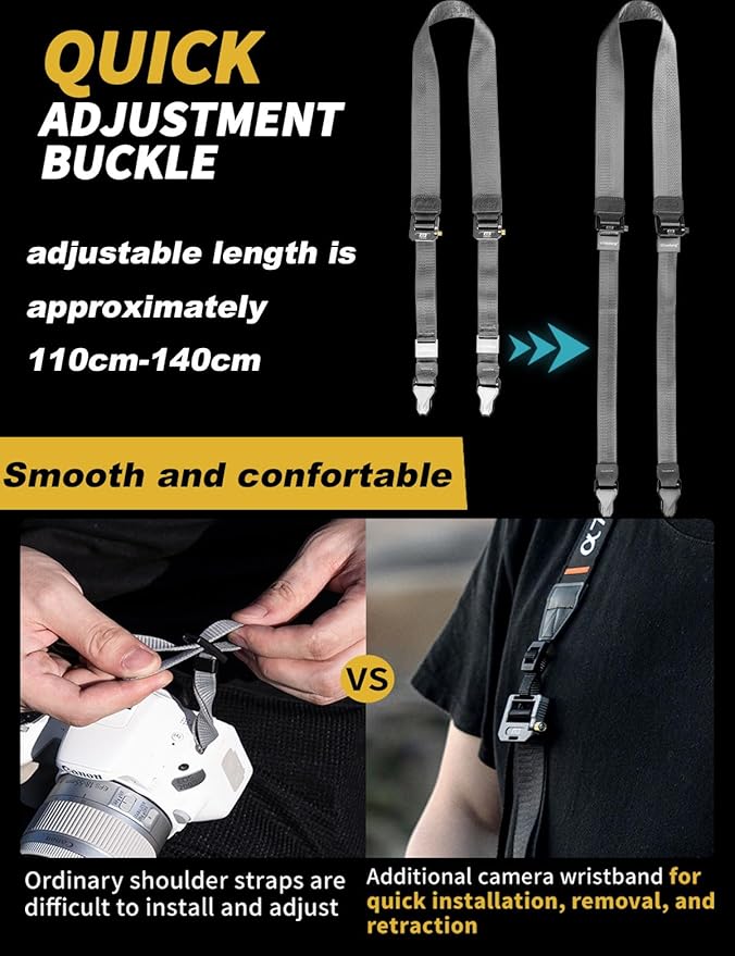 Adjustable Camera Strap with Quick Release,Sling,Neck,Wrist,Shoulder Strap for Photographers for DSLR SLR