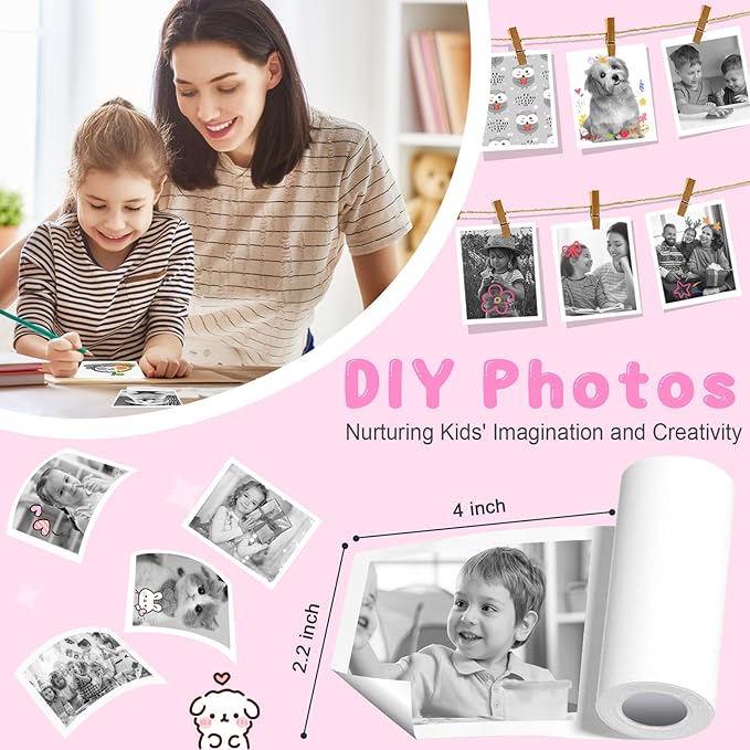 Printing Paper for Kids Instant Print Camera Refill 12 Rolls Print Thermal Paper Set (12 Rolls)