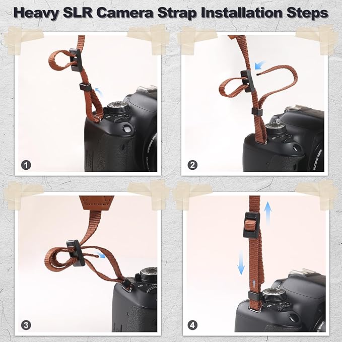 Universal Camera Strap - Camera Neck Strap, Adjustable Shoulder Straps Compatible with Canon, Fujifilm, Nikon, Olympus, Panasonic and other SLR and mirrorless cameras - Brown