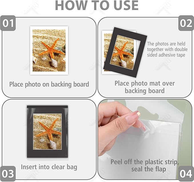 Golden State Art, Acid Free, Pack of 5, 16x20 Black Picture Mats Mattes with White Core Bevel Cut for 11x14 Photo + Backing + Bags