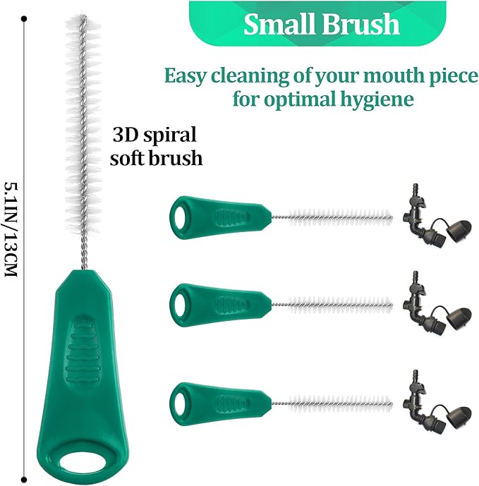 Feekoon Reservoirs Backpack Accessories Hydration Bladder Cleaning Kit with Flexible Long Brush for Hose, Small Bite Valve and Big Brush, Drying Collapsible Bladder Frame, Carrying Pouch
