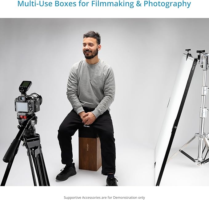 PROAIM Set Of 4 APPL-Boxes (Brown) for Studio, Film Set & Photography. Made of 12-ply Cedar Base Wood. For Studio & On-Location Use (AB-SET4-BR)