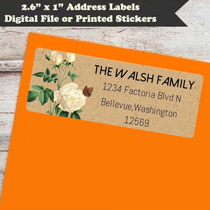 LINMAGCO Personalized Return Address Labels Gold 500 Pcs Mail Labels for Envelopes Weddings Self Adhesive Rectangle Elegant Name Stickers……