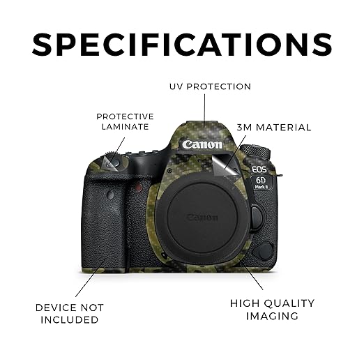 Carbon Fiber Camera Skin Compatible with Canon EOS 6D Mark II Camera (2017) - Green Camouflage - Premium 3M Vinyl Protective Wrap Decal Cover - Easy to Apply | Crafted in The USA by MightySkins