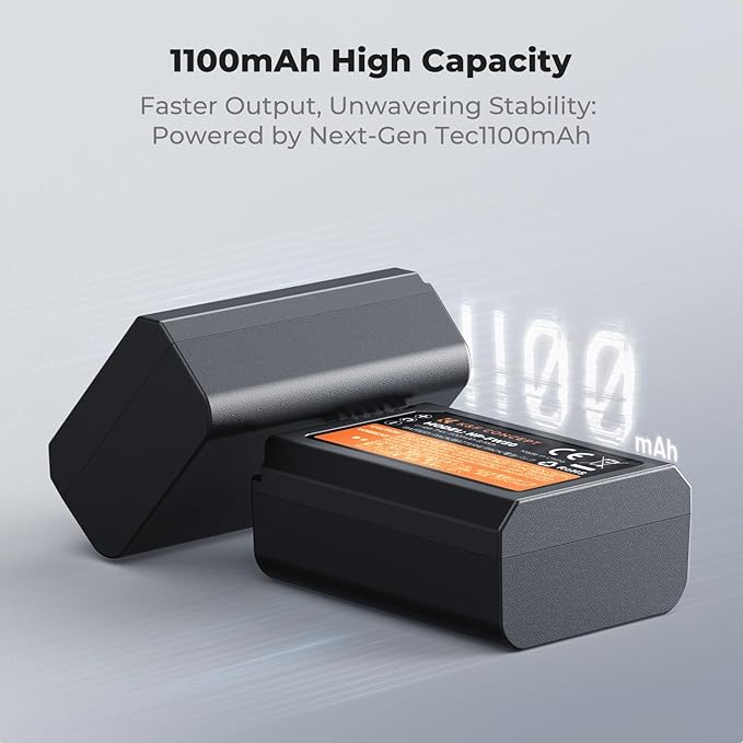 K&F CONCEPT NP-FW50 Battery and Dual Slot Charger for Sony ZV-E10 A6500 A6400 A6300 A6000 A7 A7II A7RII A7SII A7S A7R A7R2 NEX-3 NEX-5 Cameras