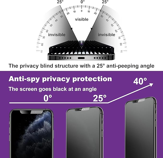 CHISHA 2-Pack Matte Privacy Screen Protector for iPhone 11 Pro Max and iPhon XS MAX 6.5-Inch, Auto Dust Removal, No Bubbles,Anti-Spy Tempered Glass Film, Easy Installation